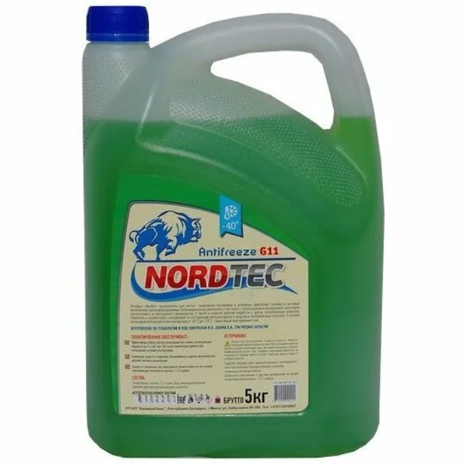 Антифриз NORDTEC арт. NORDTECANTIFREEZE40G11ЗЕЛЕНЫЙ5КГ