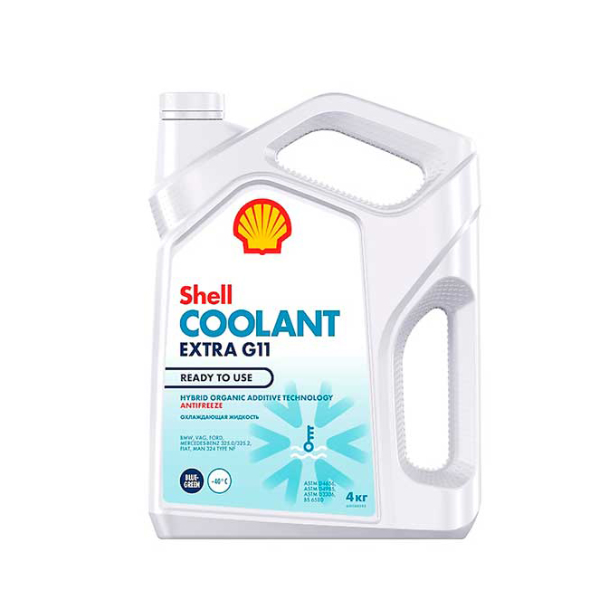 фото Антифриз shell coolant extra g11 готовый -40c сине-зеленый 4 кг 550062770 shell 550062770