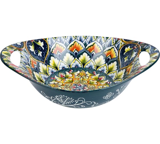 

Салатник овальный с ручками Nouvelle Arabesque зеленый 22,5х15х6,5см 0860080