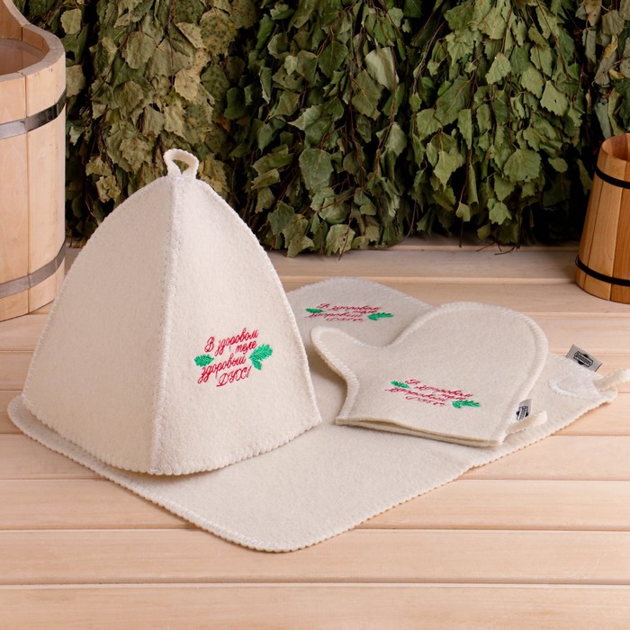 

Набор текстиля для бани Добропаровъ В здоровом теле, здоровый дух Р00011560 onesize белый, В здоровом теле, здоровый дух