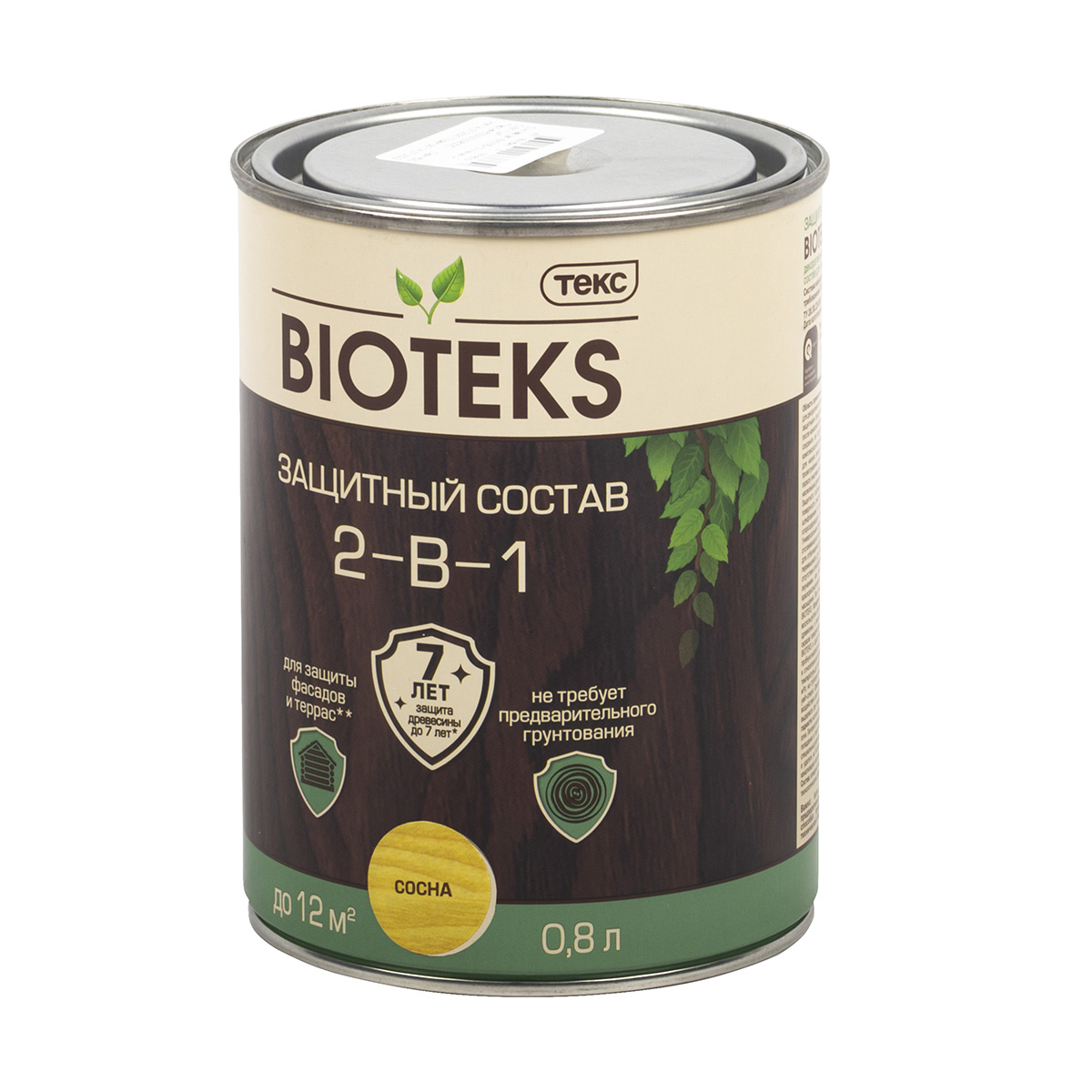 ТЕКС BIOTEKS защитный состав 2-в-1 для наружных работ, золотая сосна (0,8л)