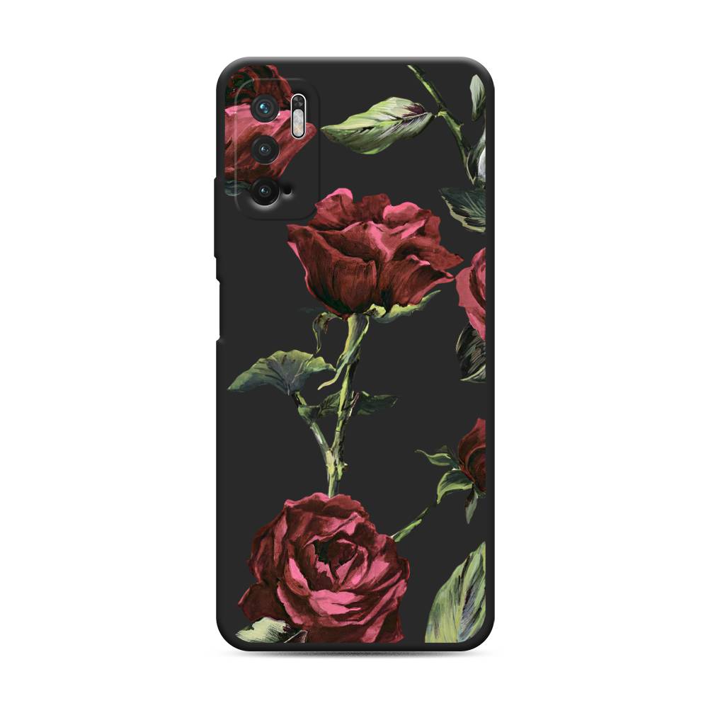 

Чехол Awog на Xiaomi Redmi Note 10T / Сяоми Редми Нот 10T "Бордовые розы фон", Красный