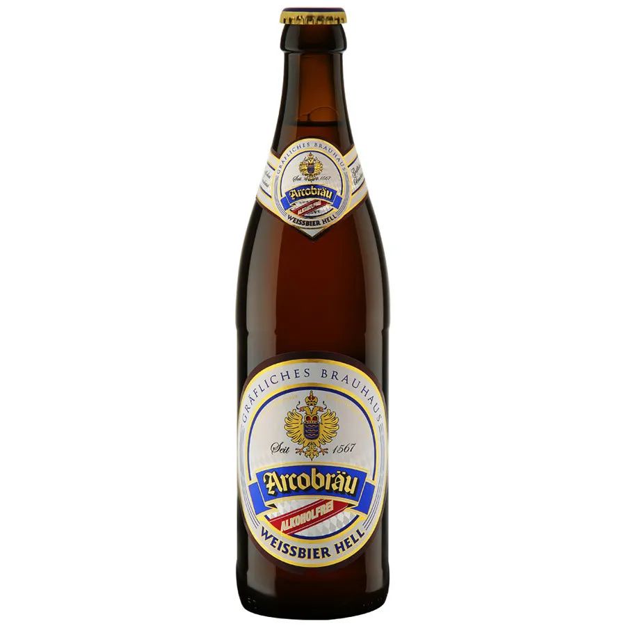 фото Безалкогольное пиво arcobrau weissbier hell светлое нефильтрованное 0,4% 0,5 л arcobrau grafliches brauhaus