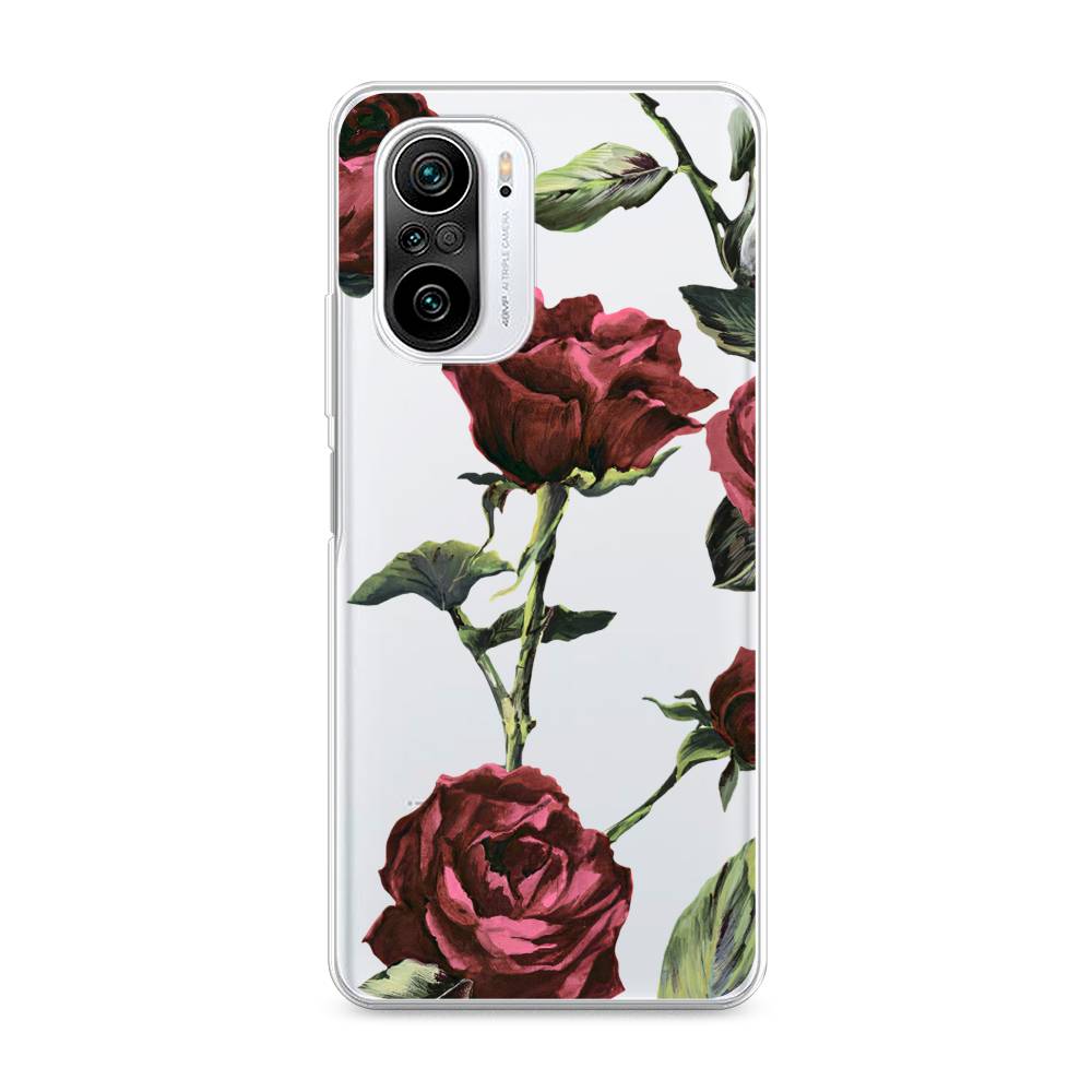 

Чехол Awog на Xiaomi Redmi K40 / Сяоми Редми К40 "Бордовые розы фон", Красный