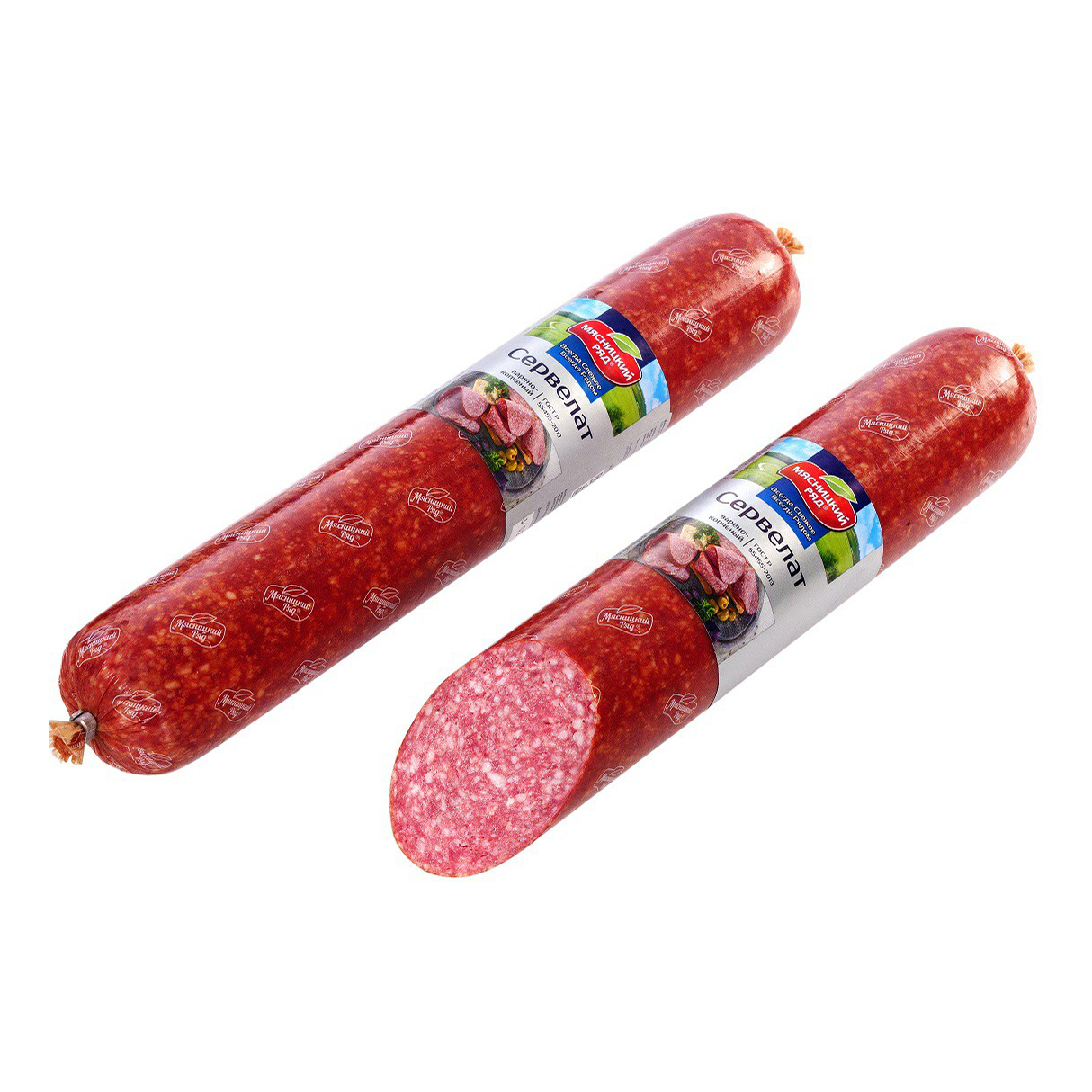 

Колбаса Мясницкий ряд Сервелат варено-копченая +-500 г