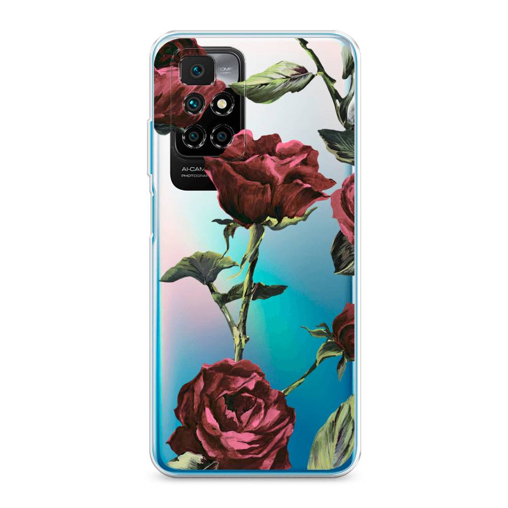 

Чехол Awog на Xiaomi Redmi Note 11 4G China "Бордовые розы фон", Красный