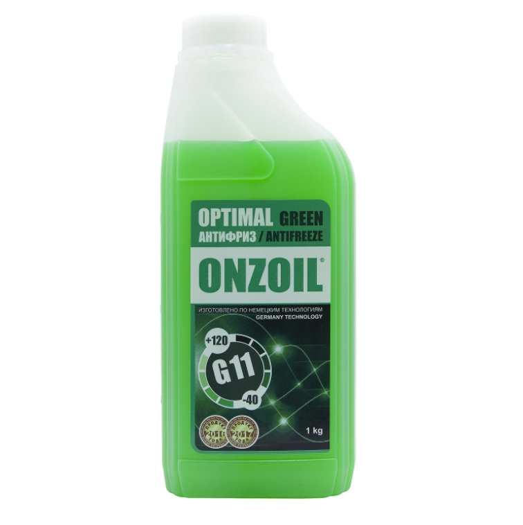 фото Антифриз 1кг - готовый зеленый, green optimal g11 onzoil арт. afgreen1onzoil