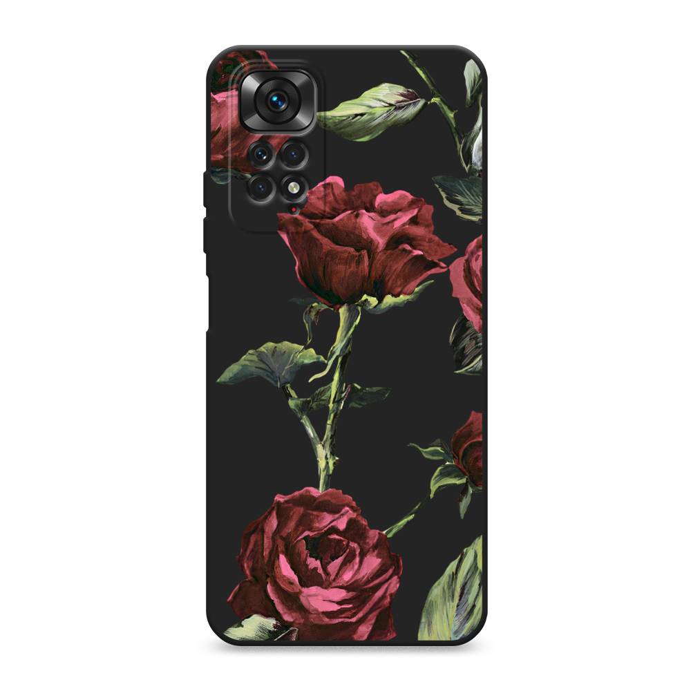 

Чехол Awog на Xiaomi Redmi Note 11 4G / Сяоми Редми Нот 11 4G "Бордовые розы фон", Красный