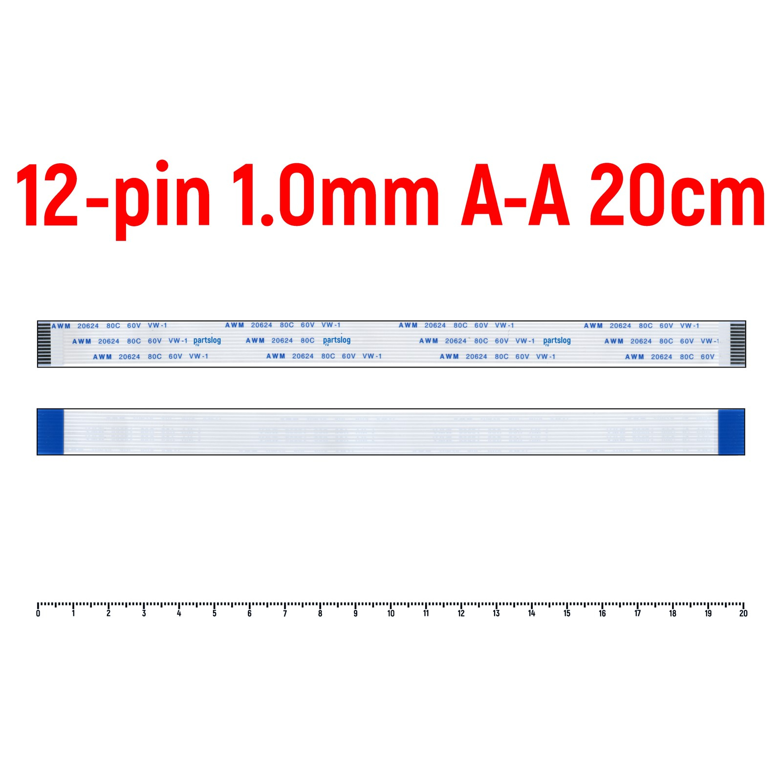 

Шлейф FFC 12-pin Шаг 1.0mm Длина 20cm