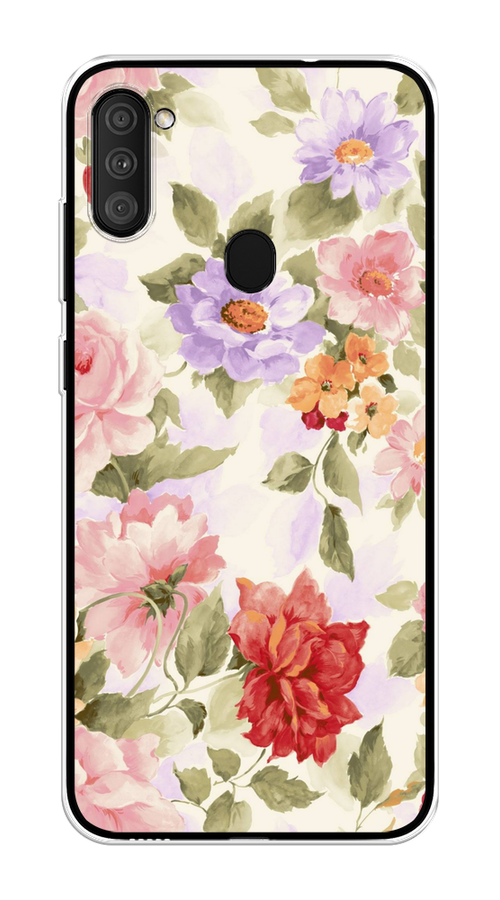

Чехол на Samsung Galaxy A11/M11 "Акварельные пионы", Розовый;бежевый, 2100150-1