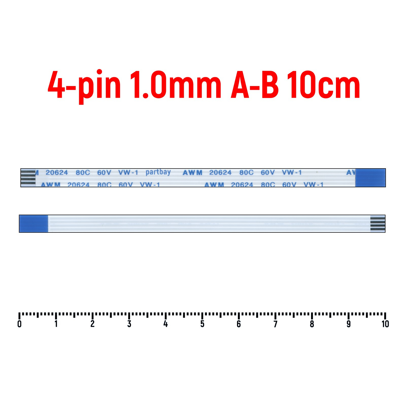 

Шлейф FFC 4-pin Шаг 1.0mm Длина 10cm