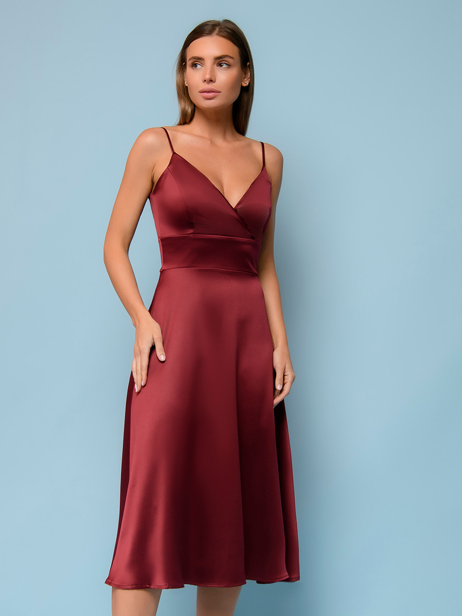 фото Платье женское 1001dress 0132101-02532 бордовое 42 ru