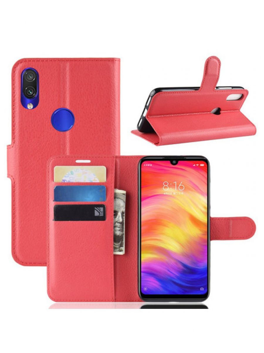 

Чехол Wallet для смартфона Xiaomi Redmi Note 7/Redmi Note 7 Pro красный