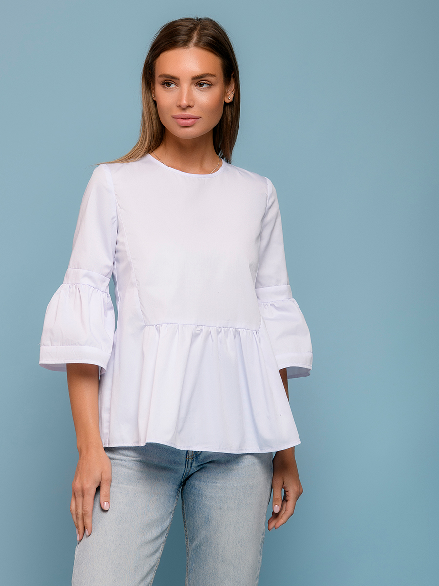

Блуза женская 1001dress 0132107-02465 белая 52 RU, 0132107-02465