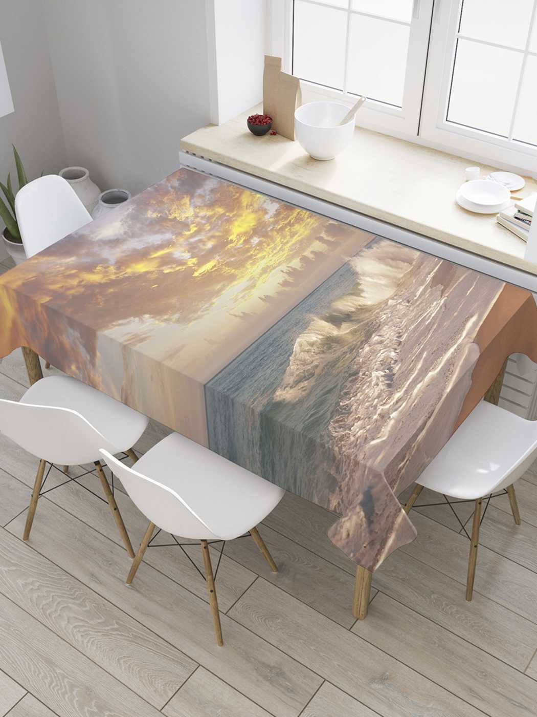 

Скатерть прямоугольная JoyArty "Сильные волны" из оксфорда, 120x145 см, Сильные волны