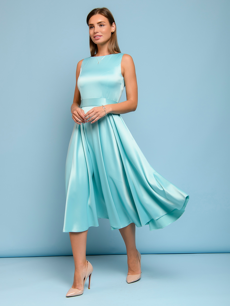 фото Платье женское 1001dress 0132101-01009 голубое 40 ru