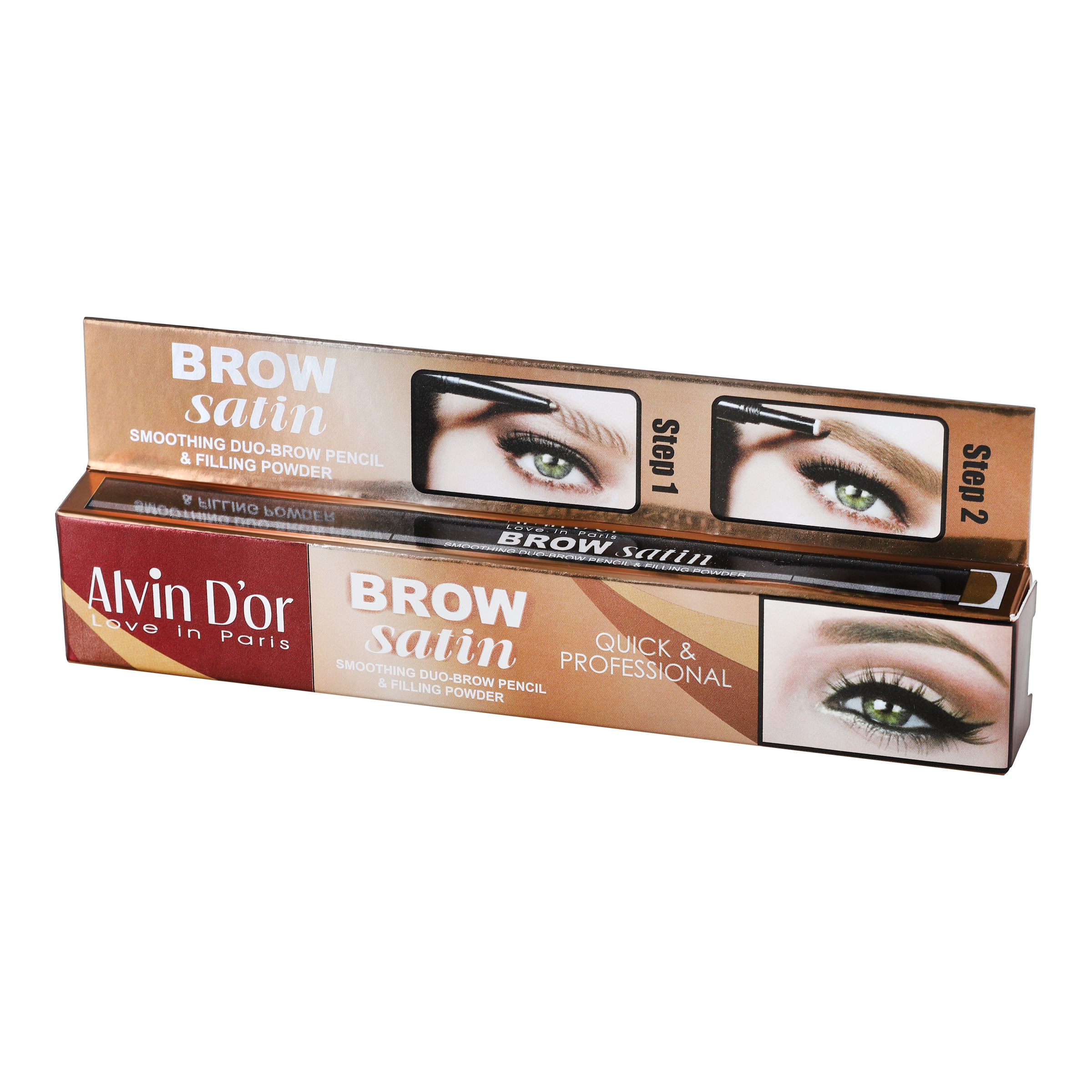 Карандаш-пудра для бровей Alvin D'or, Brow Satin, тон 01 карандаш пудра для бровей max factor 2 в 1 fill