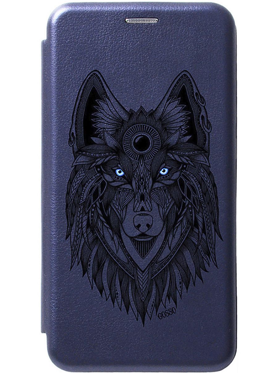 

Чехол-книжка на realme C33 с 3D принтом "Grand Wolf" синий, Синий;голубой, 1575600