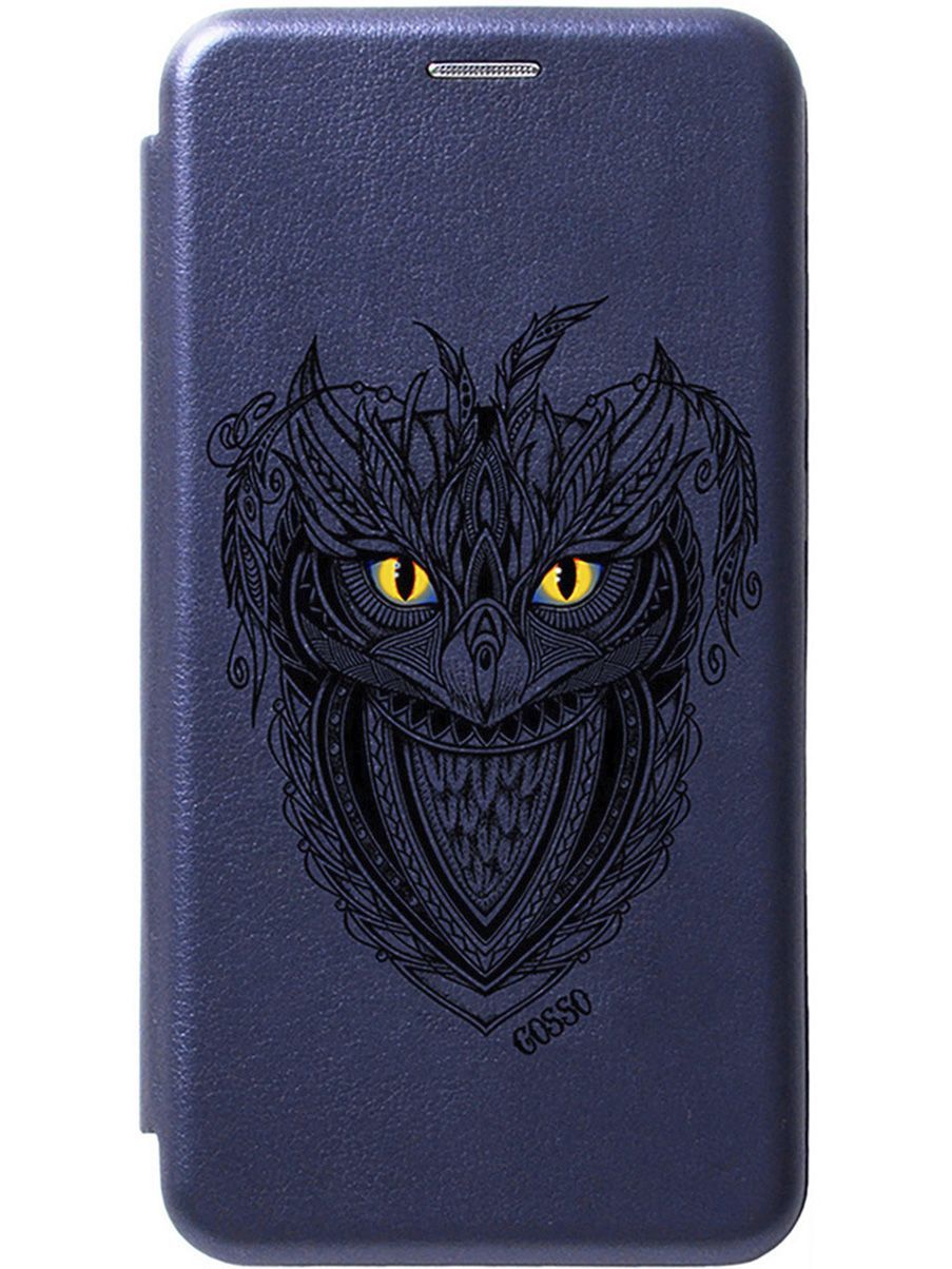 

Чехол-книжка на realme C33 с 3D принтом "Grand Owl" синий, Синий;желтый, 1575600