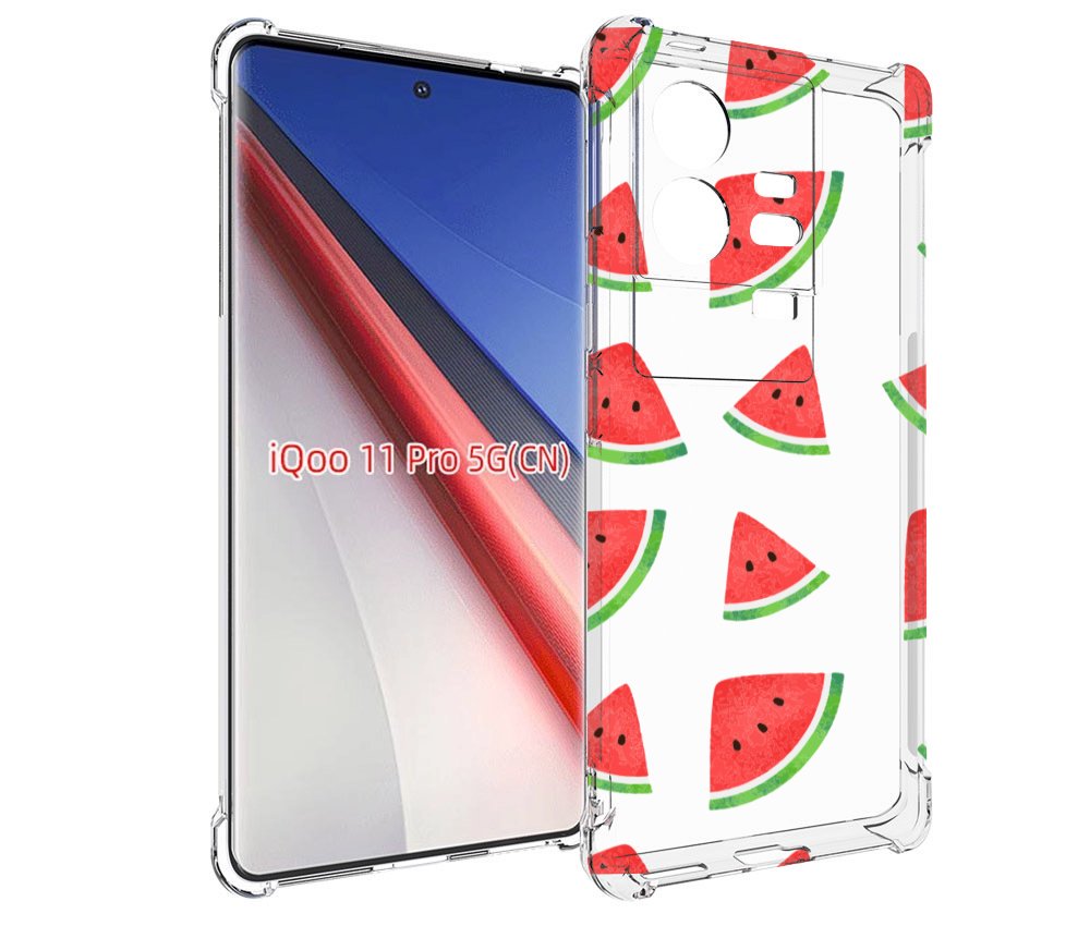 Чехол бампер MyPads арбузики для Vivo iQOO 11 Pro противоударный