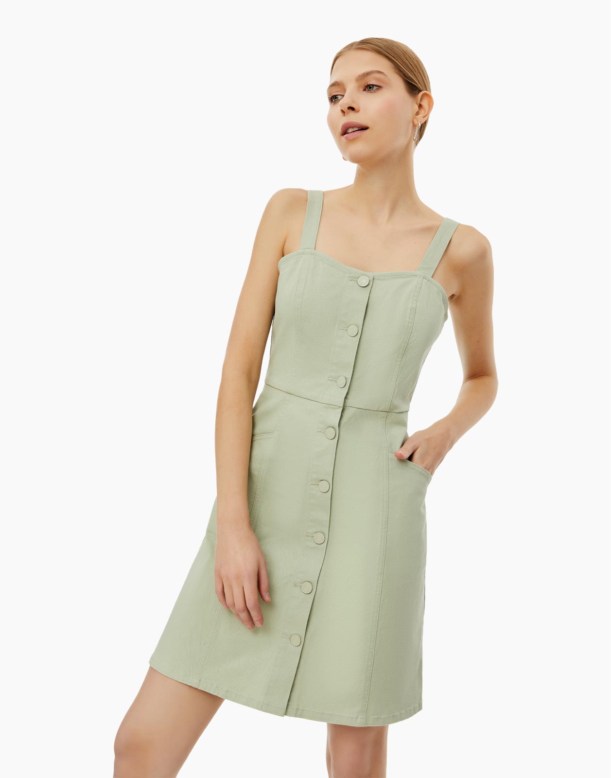 Платье женское Gloria Jeans GDR026898 зеленое XS