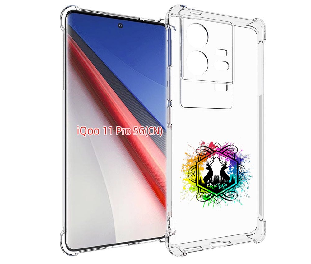 

Чехол бампер MyPads арт-с-оленями для Vivo iQOO 11 Pro противоуд..., Прозрачный, Tocco