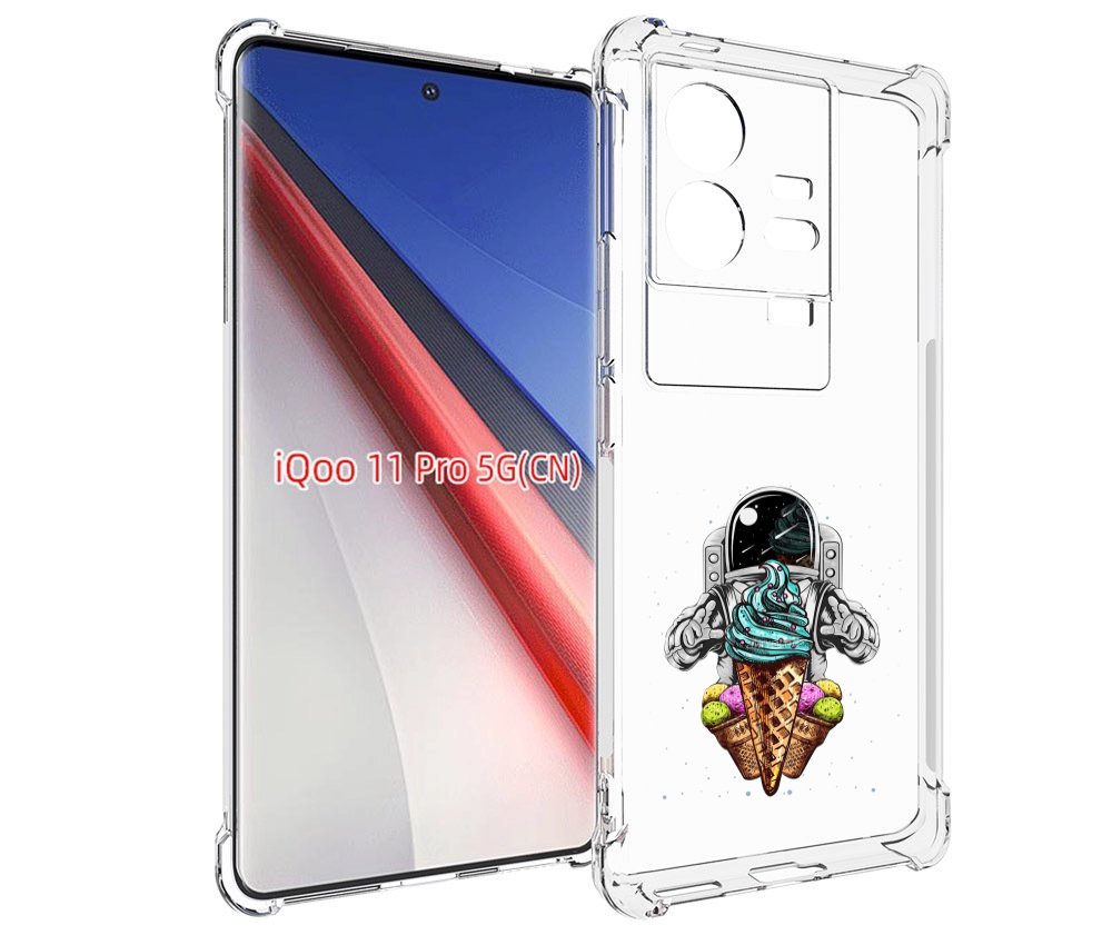 

Чехол бампер MyPads астронавт-любит-мороженное для Vivo iQOO 11 ..., Прозрачный, Tocco