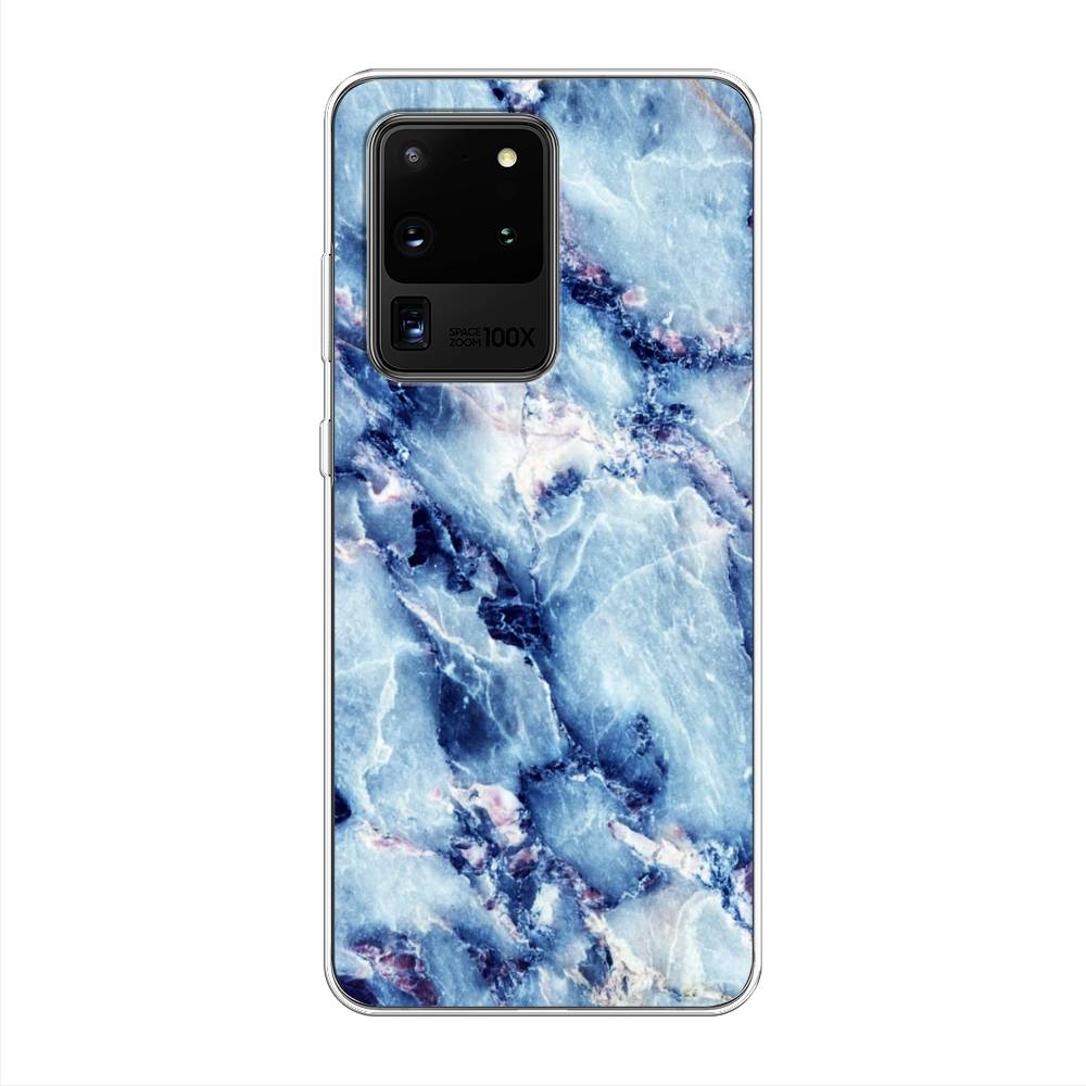 

Чехол на Samsung Galaxy S20 Ultra "Мрамор с синими прожилками", Синий, 29450-3