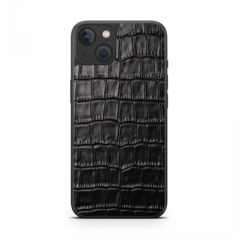 

Наклейка Glueskin из натуральной кожи Croco для Apple iPhone 13, Черный