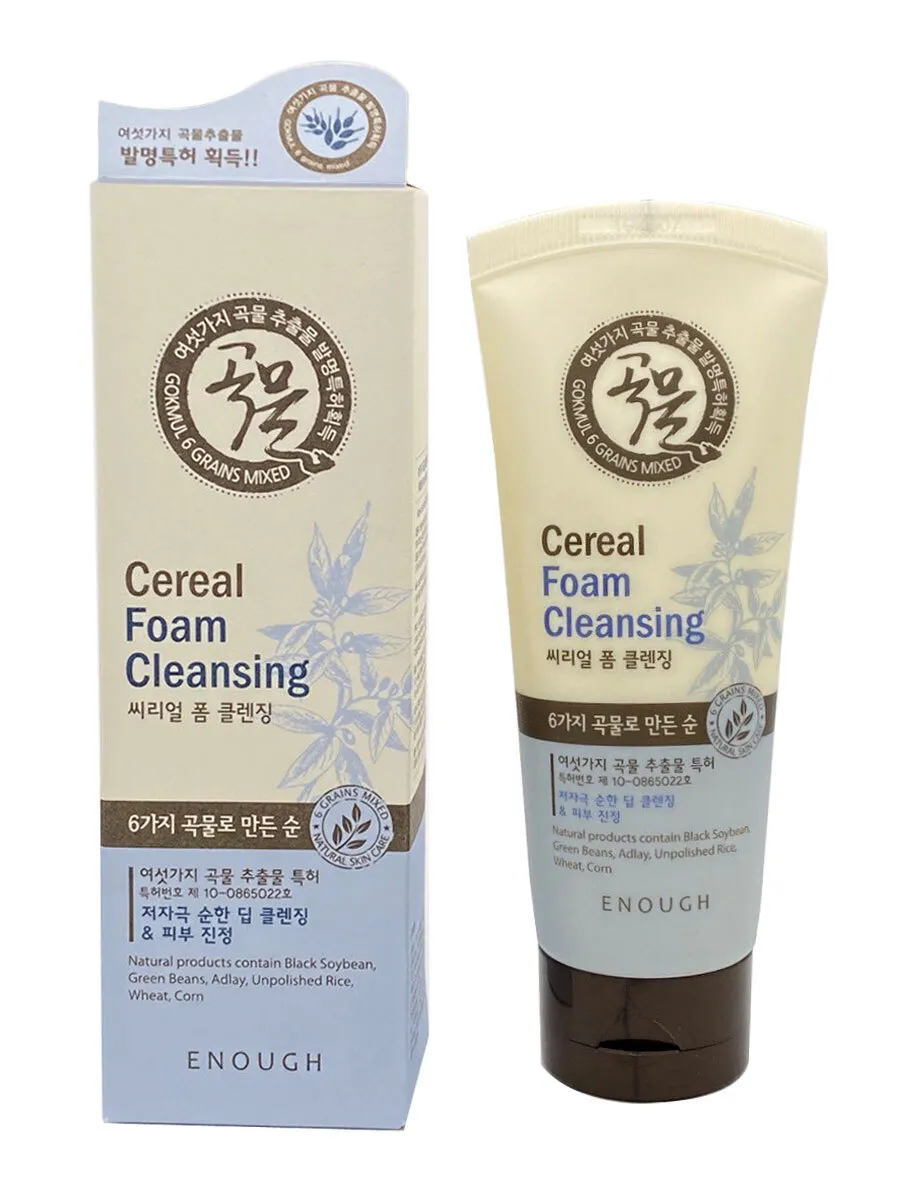 фото Очищающая пенка для умывания с экстрактом злаков enough gokmul cereal foam cleansing 100мл