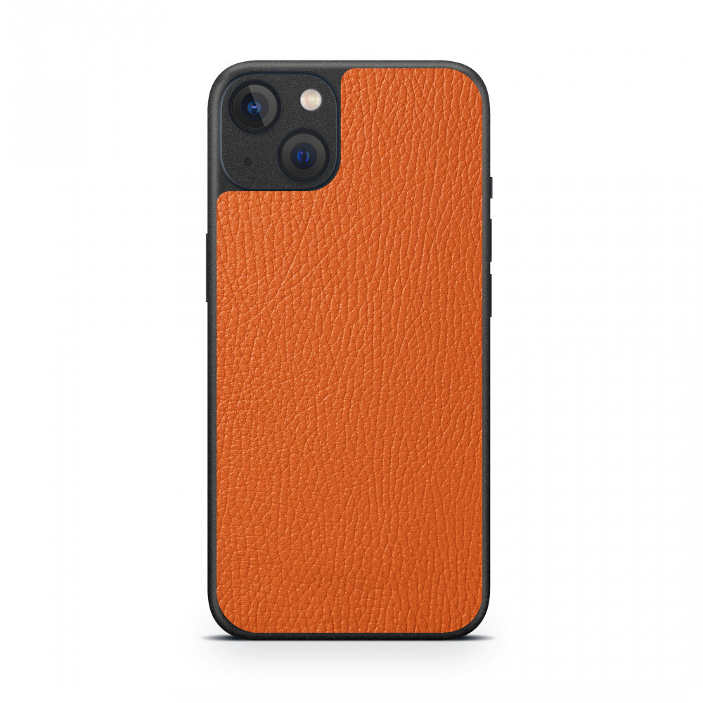 

Наклейка Glueskin из натуральной кожи Classic для Apple iPhone 13 Mini, Оранжевый