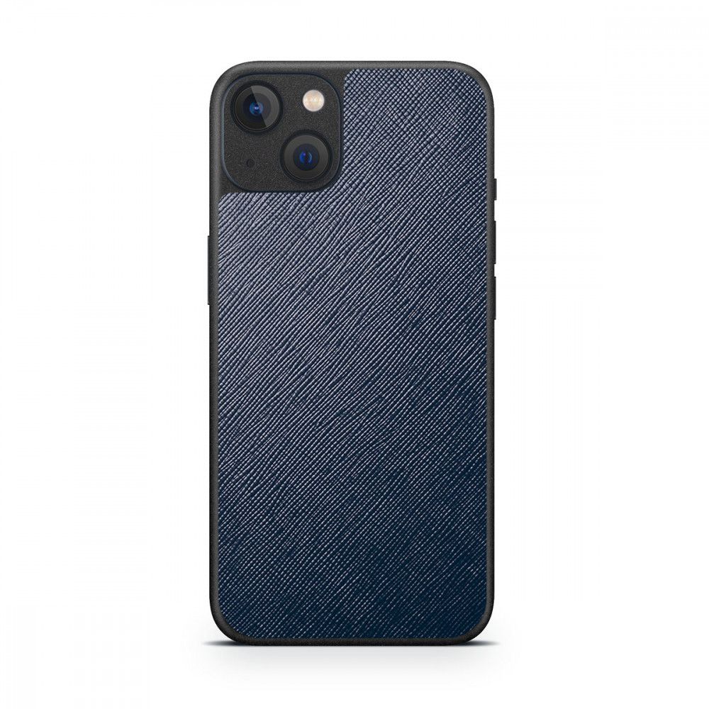 

Наклейка Glueskin из натуральной кожи Saffiano для Apple iPhone 13 Mini, Синий