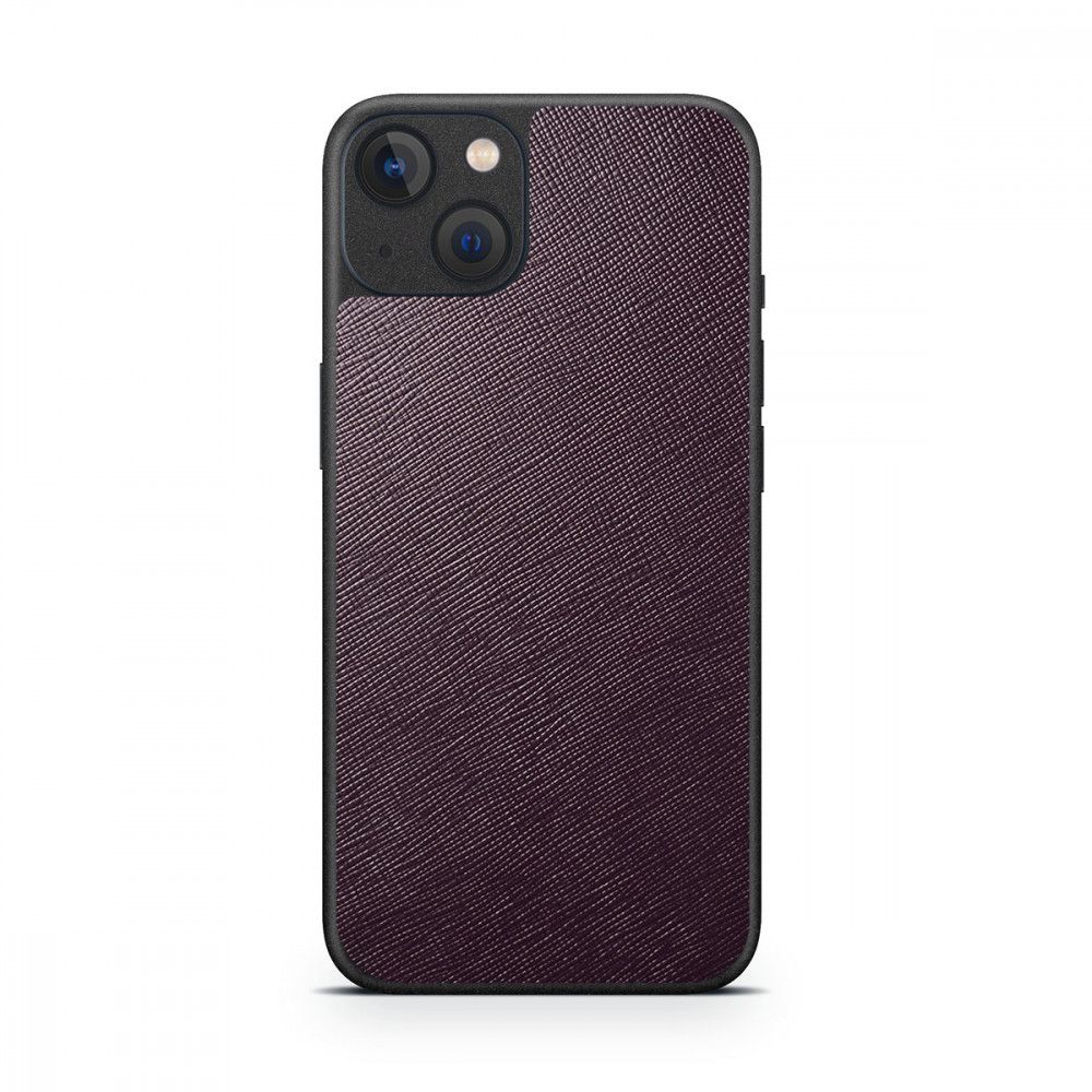 

Наклейка Glueskin из натуральной кожи Saffiano для Apple iPhone 13 Mini, Фиолетовый