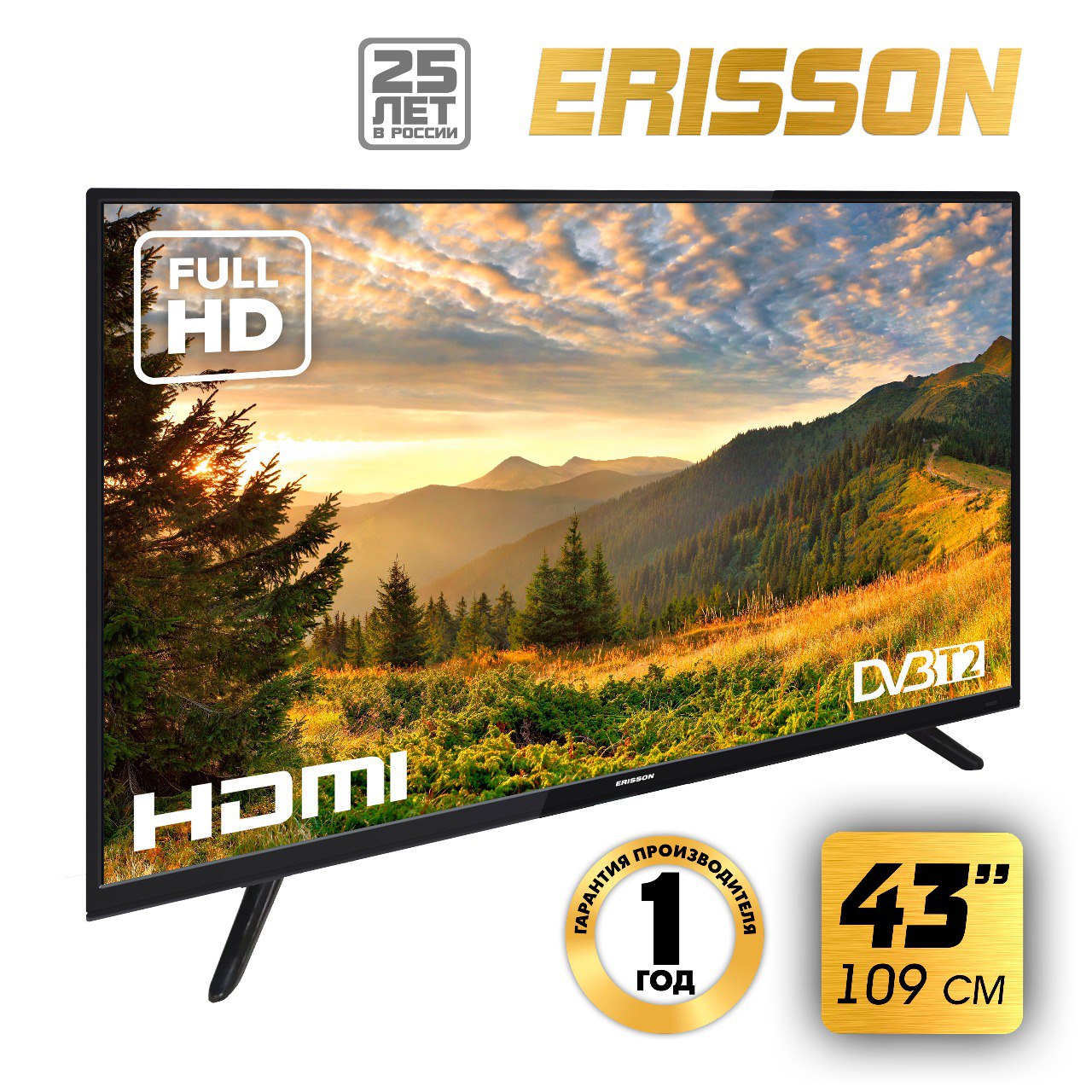 Телевизор Erisson D-LED Slim 43FLES801T2, 43