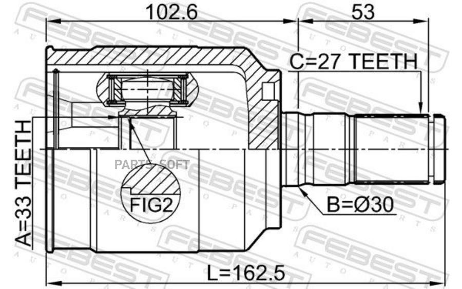 

Шрус Внутренний 33X30X27 FEBEST 2211D4224