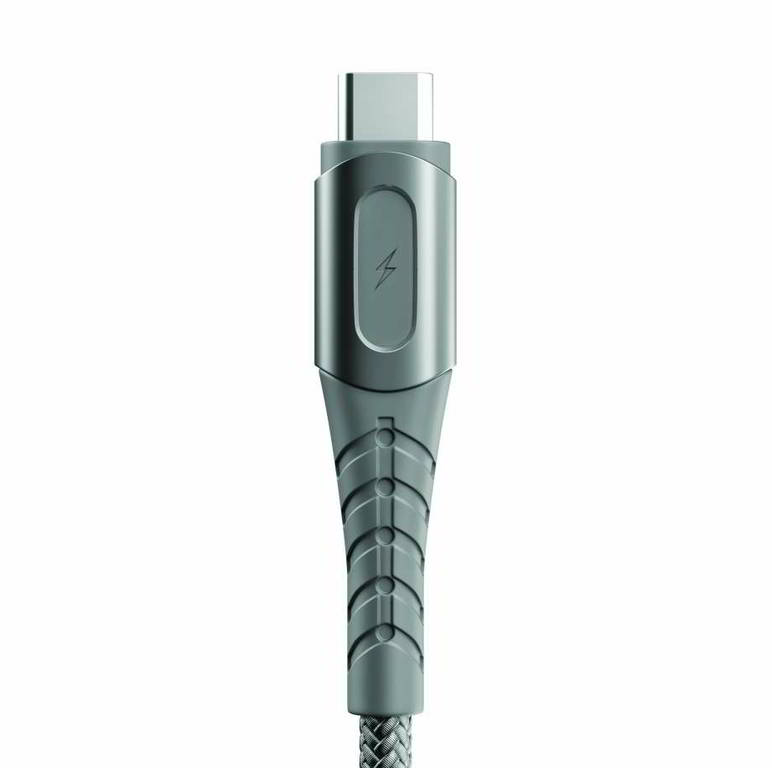 фото Кабель usb wiiix cb-450-tc(1.0)-cobra-gy usb-type-c; data; оплетка: плетение нейлон; серый