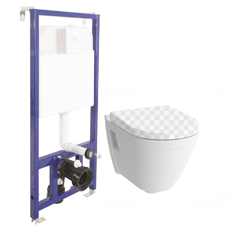 

Унитаз Vitra S50 Rim-Ex 7740B003-0850 без сиденья с инсталляцией Berges Novum, Белый