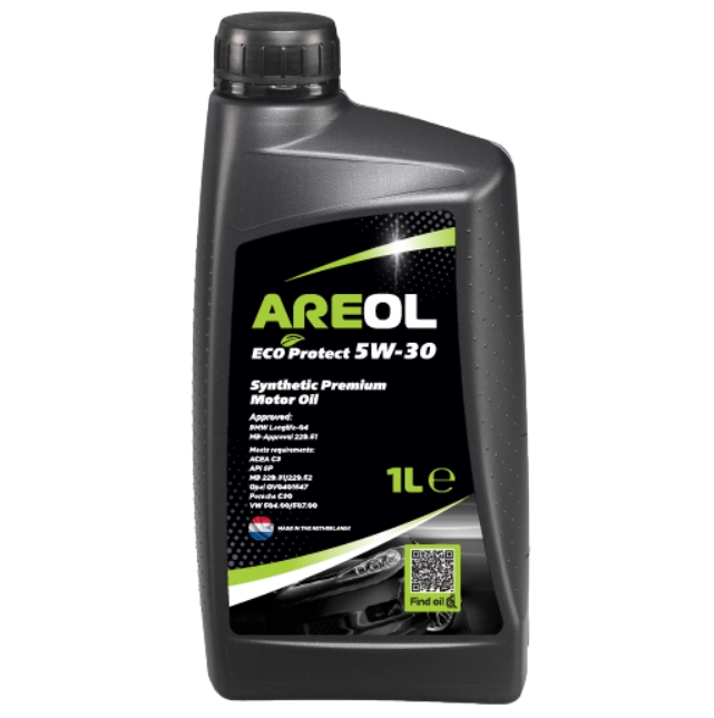 фото Areol areol eco protect 5w-30 1l _масло моторное синт acea c3, api sn, mb 229.51