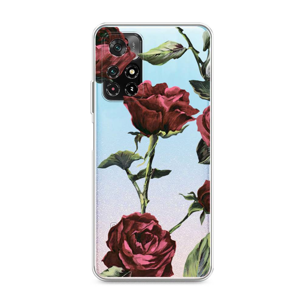 

Чехол Awog на Xiaomi Redmi Note 11T 5G / Сяоми Редми Нот "Бордовые розы фон", Красный
