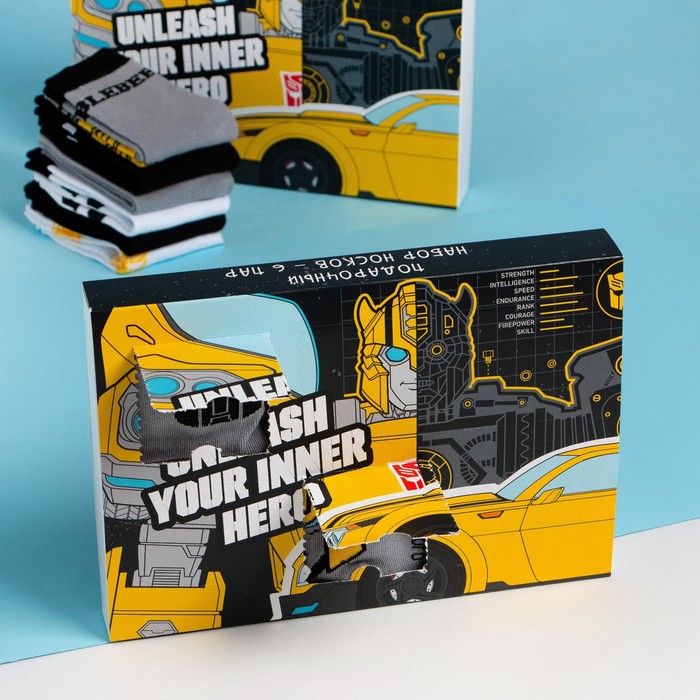 

Набор носков 6 пар Бамблби, Transformers, 16-18 см, Разноцветный, Бамблби Transformers