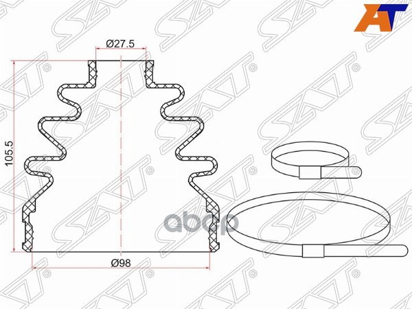 

Sat C-1268 Пыльник Шруса Наружный Honda Legend Ka7/Ka8 C32# /Inregra Dc1/Dc2/Dc5 (2 Хомута