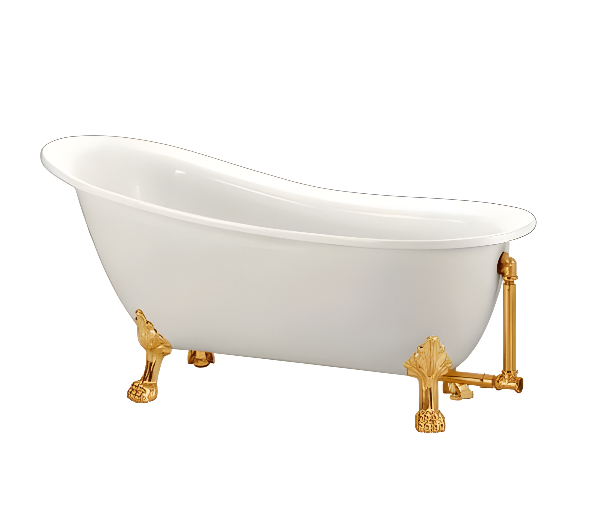 

Акриловая ванна BelBagno BB06-1700 на ножках золото, Белый