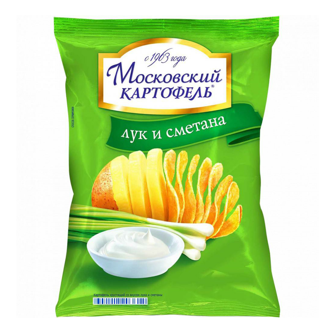 

Чипсы картофельные Московский картофель лук и сметана 70 г