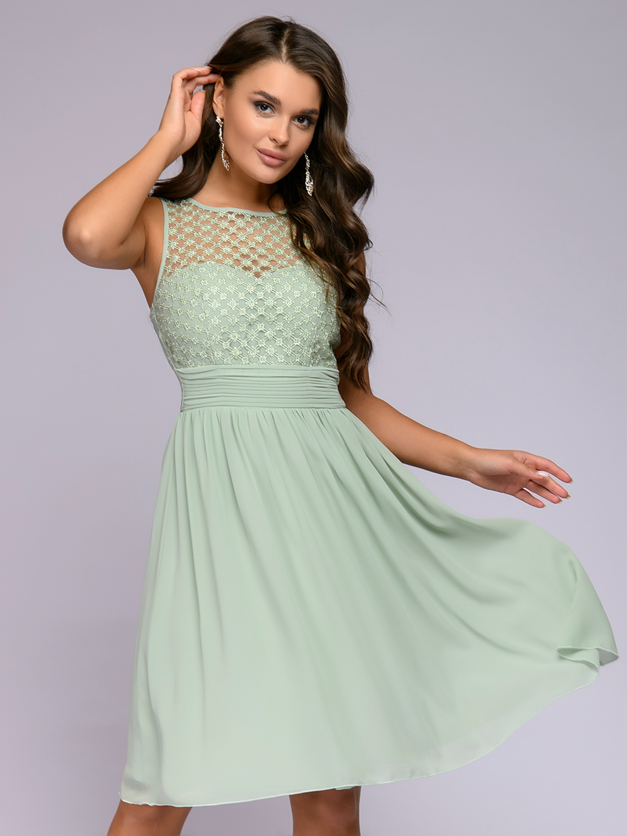 фото Платье женское 1001dress 0122001-30118 зеленое 42 ru