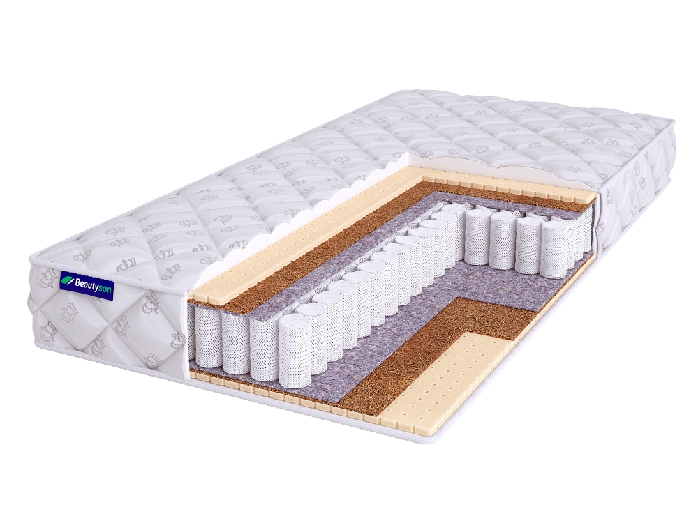 

Матрас полутороспальный BeautySon Roll SPRING Mix S600 Бесклеевой 130x185 17 см, Белый, Roll SPRING Miх S600