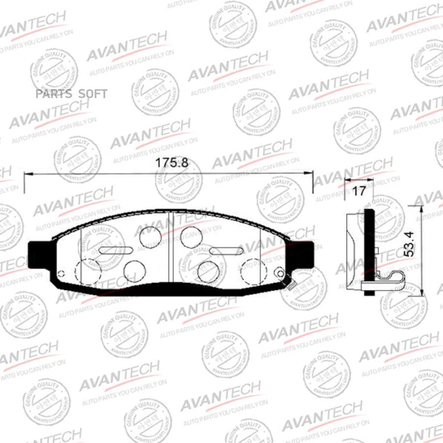 

Тормозные Колодки (Противоскрипная Пластина В Компл.) AVANTECH av1079