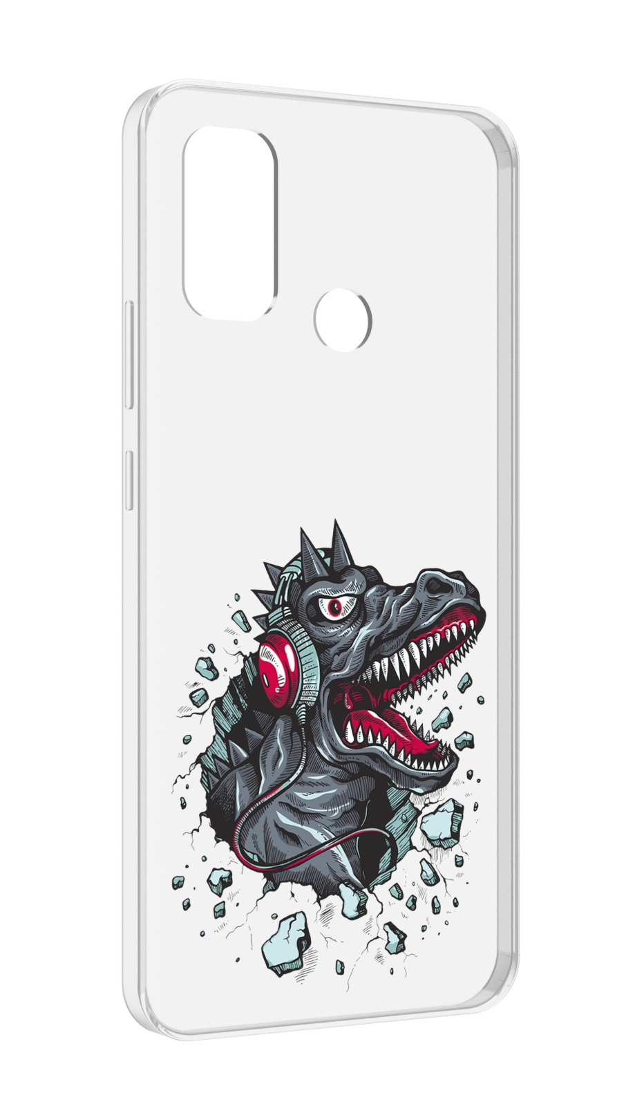 

Чехол MyPads Нарисованный динозавр в наушниках для UleFone Note 10P/Note 10, Прозрачный, Tocco