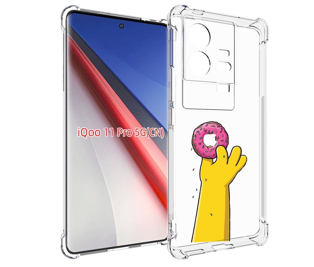 

Чехол бампер MyPads вкусный-пончик для Vivo iQOO 11 Pro противоу..., Прозрачный, Tocco