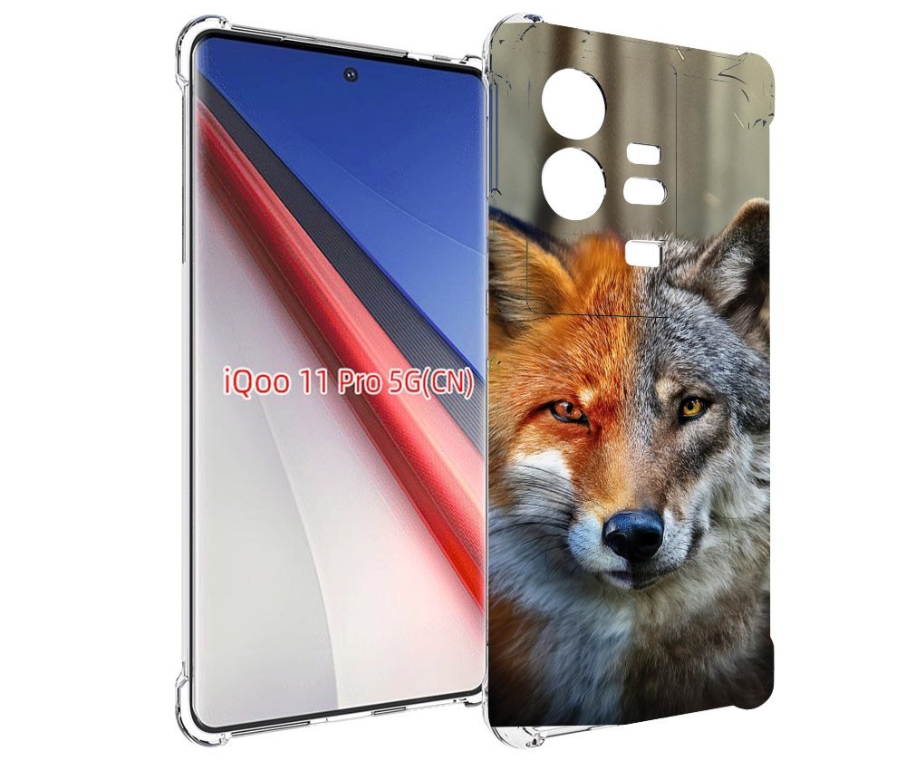 

Чехол бампер MyPads волк-лиса для Vivo iQOO 11 Pro противоударный, Прозрачный, Tocco