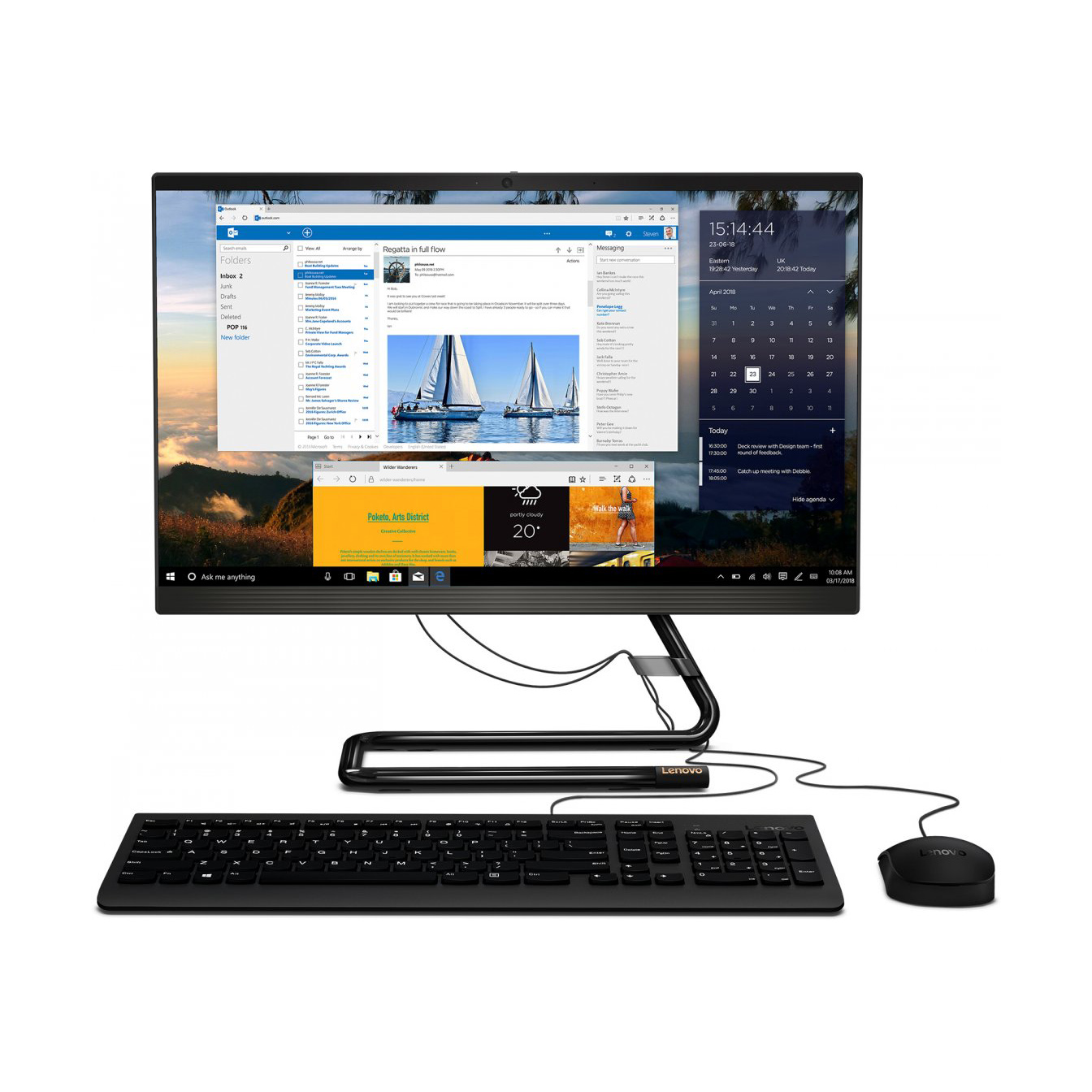 фото Моноблок lenovo ideacentre aio 3 22ada05 black (f0ex003krk)